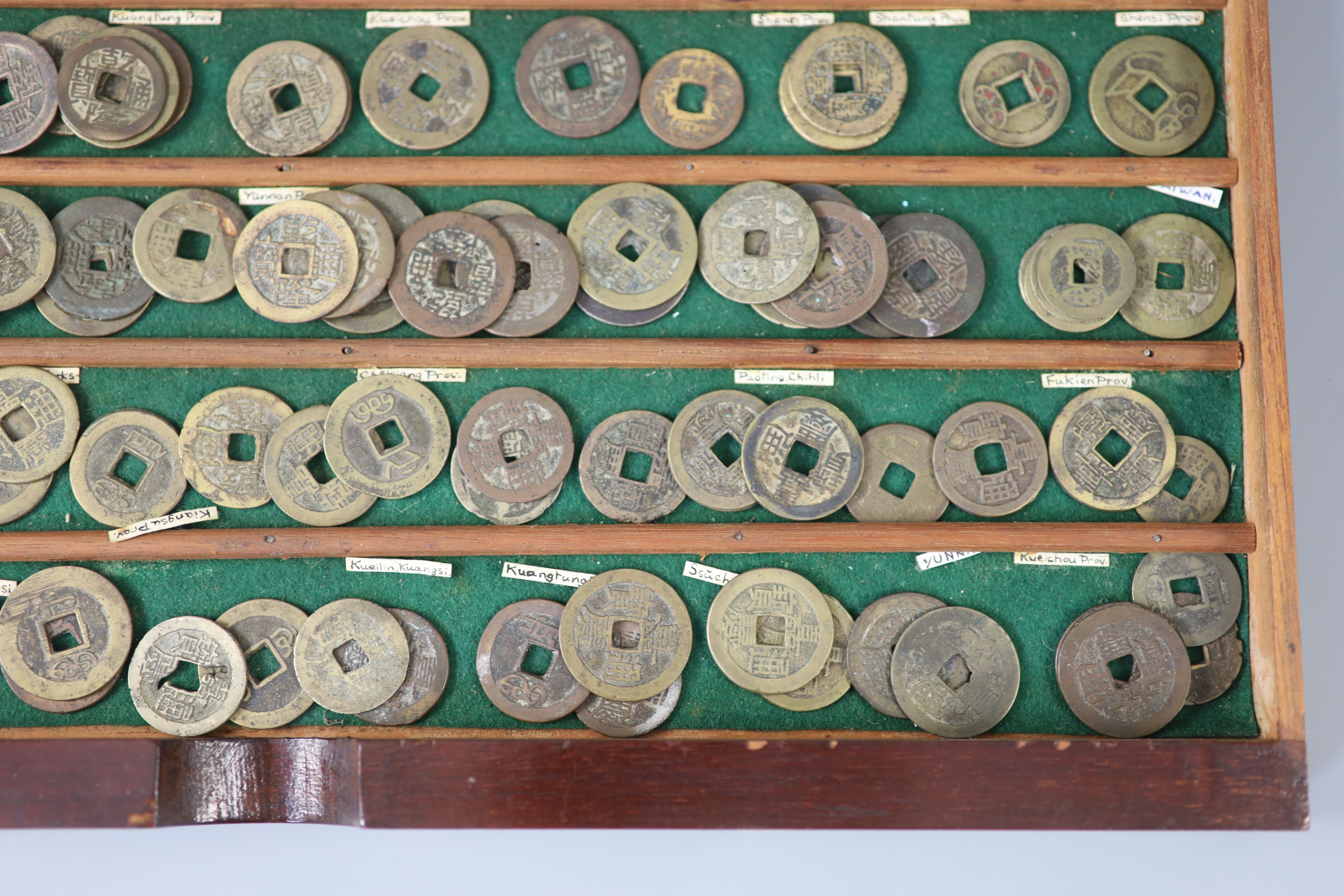 China, a large quantity bronze round coins, Qing dynasty and Taiping Rebellion,